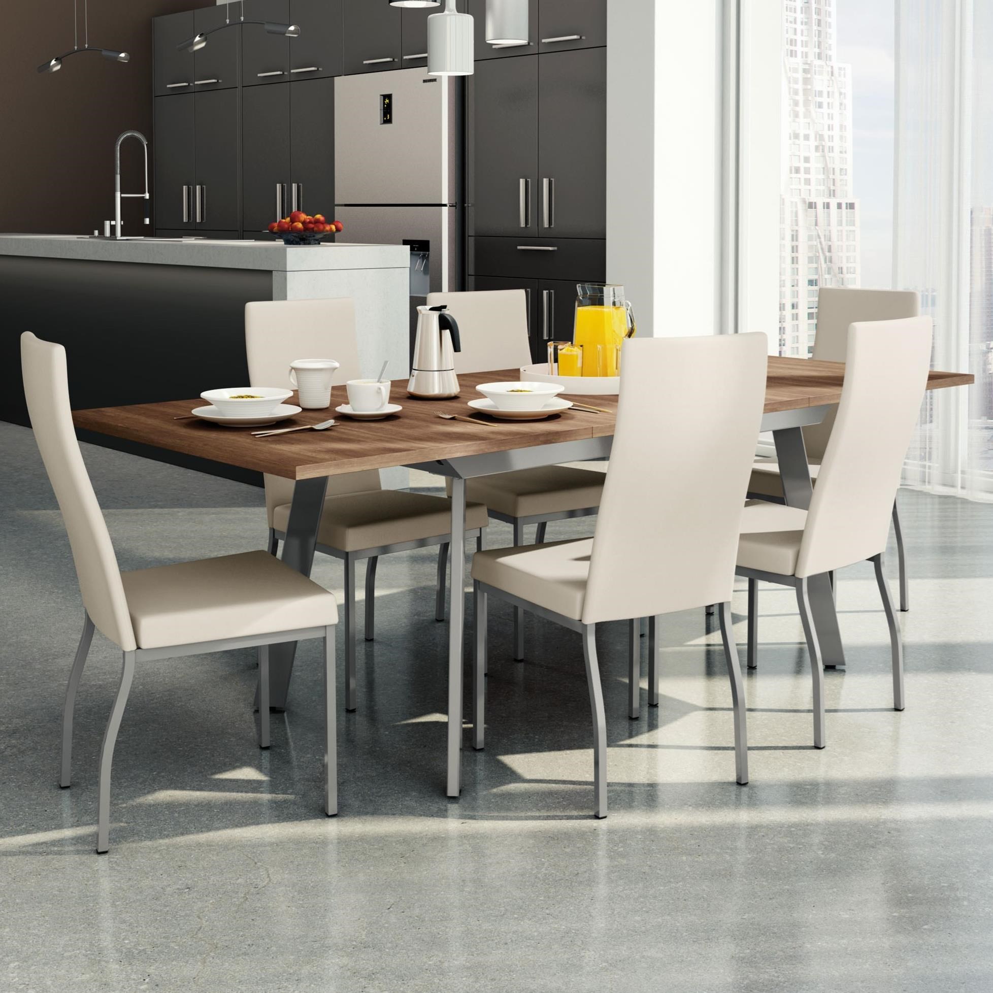 Amisco New York Customizable Nexus Table Set with 2 SelfStoring Leaves